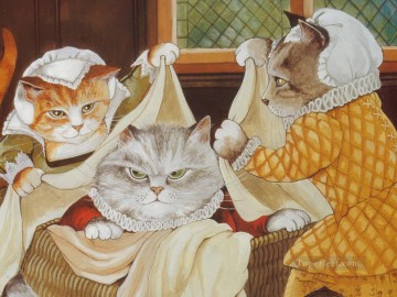 horse cats Painting - Shakespeare Cats Susan Herbert